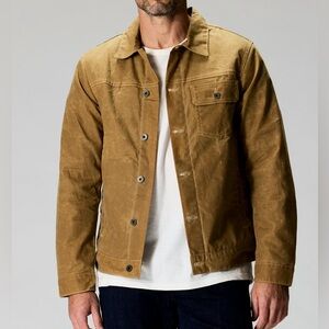 Huckberry Flint & Tinder Flannel-Lined Waxed Trucker Jacket